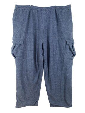 Boulder Creek Mens 5XL Tall Gray Lined Cargo Pants Elastic Waist & Pockets